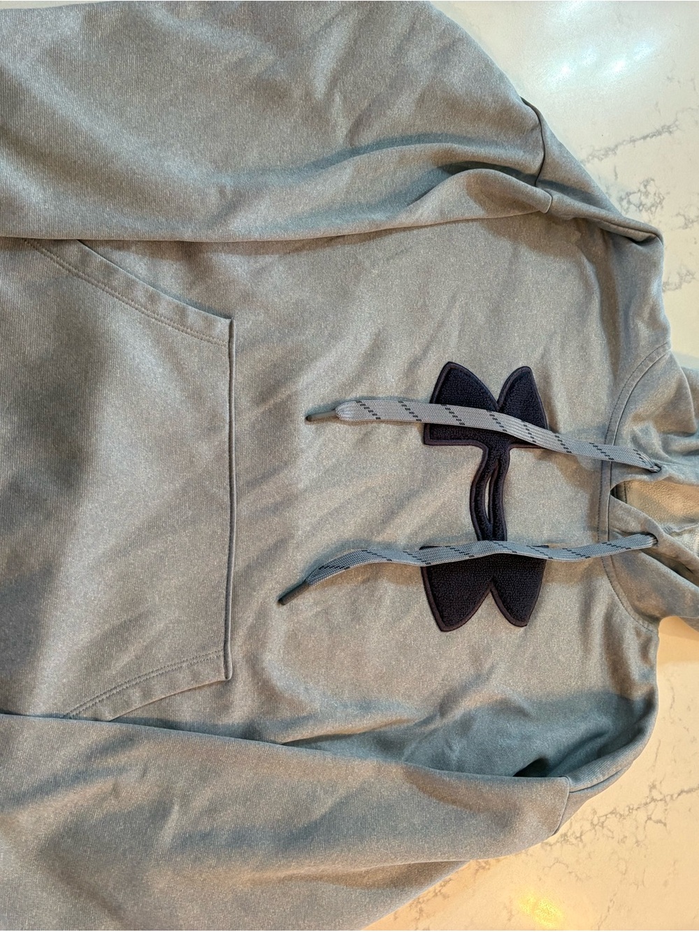 Under Armour Gray Pullover Hoodie with Black Logo